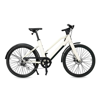 Profilansicht des sandfarbenen Keskin CBike1V E-Bikes – 26 Zoll City E-Bike mit Motorunterstützung für Alltag, Schule, Arbeitsweg und E-Bike Leasing in Deutschland