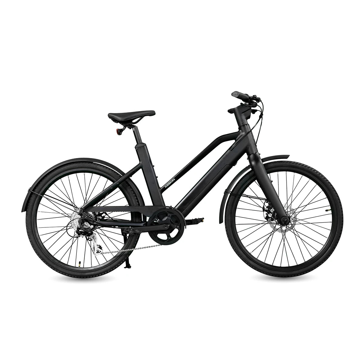 Profilansicht des Keskin CBike1V E-Bikes in Schwarz – 26 Zoll City E-Bike mit Motorunterstützung für Alltag, Schule, Arbeitsweg und E-Bike Leasing in Deutschland