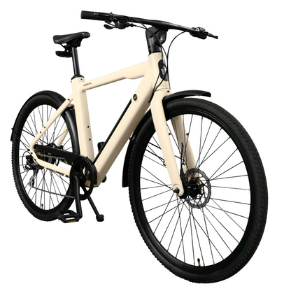 Keskin cBike1 E-Bike in Sand – 45° Frontansicht mit integriertem Akku, Motorunterstützung und modernen Features für komfortable Stadtfahrten in Deutschland