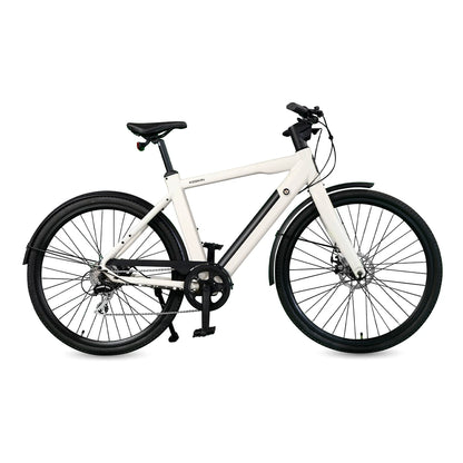 Profilansicht des Keskin cBike1 E-Bikes in Sand – 28 Zoll City E-Bike mit Motorunterstützung, integriertem Akku und modernen Features für den Stadtverkehr in Deutschland