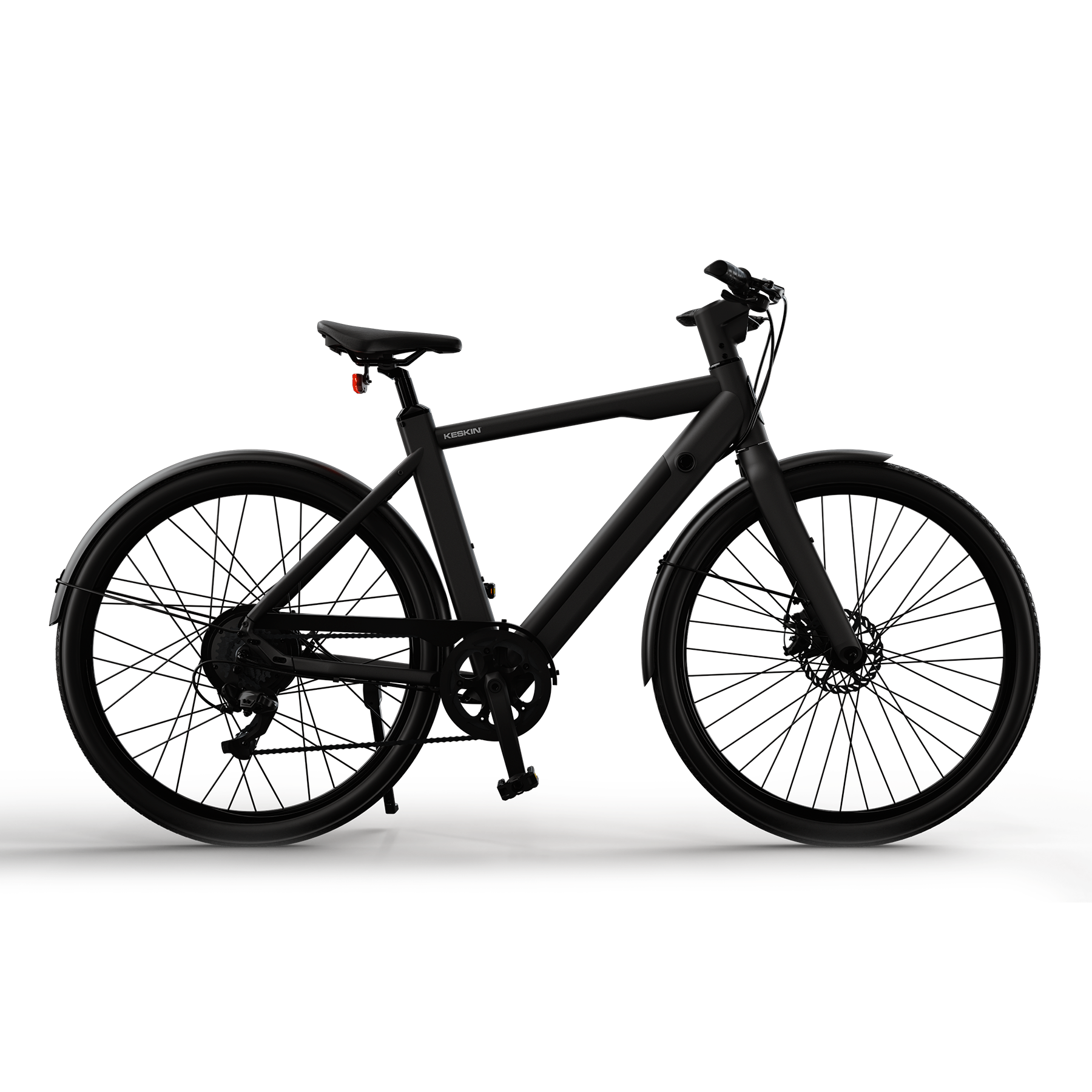 Profilansicht des Keskin cBike1 E-Bikes in Schwarz – 28 Zoll City E-Bike mit Motorunterstützung für Alltag, Arbeitsweg und E-Bike Leasing in Deutschland