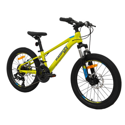 kinderfahrrad-mountainbike-neon-green-20-zoll-45grad-frontansicht-keskin-bike-mtb-gelaendefahrrad-deutschland