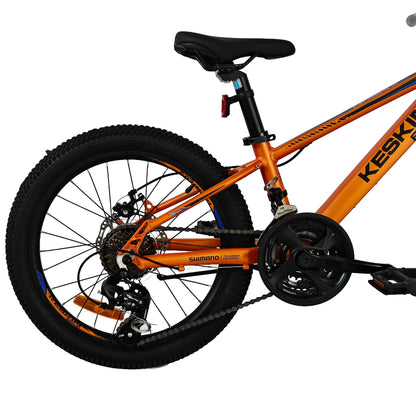 kinderfahrrad-mountainbike-orange-20-zoll-antrieb-kassette-kette-ansicht-keskin-bike-mtb-gelaendefahrrad-deutschland