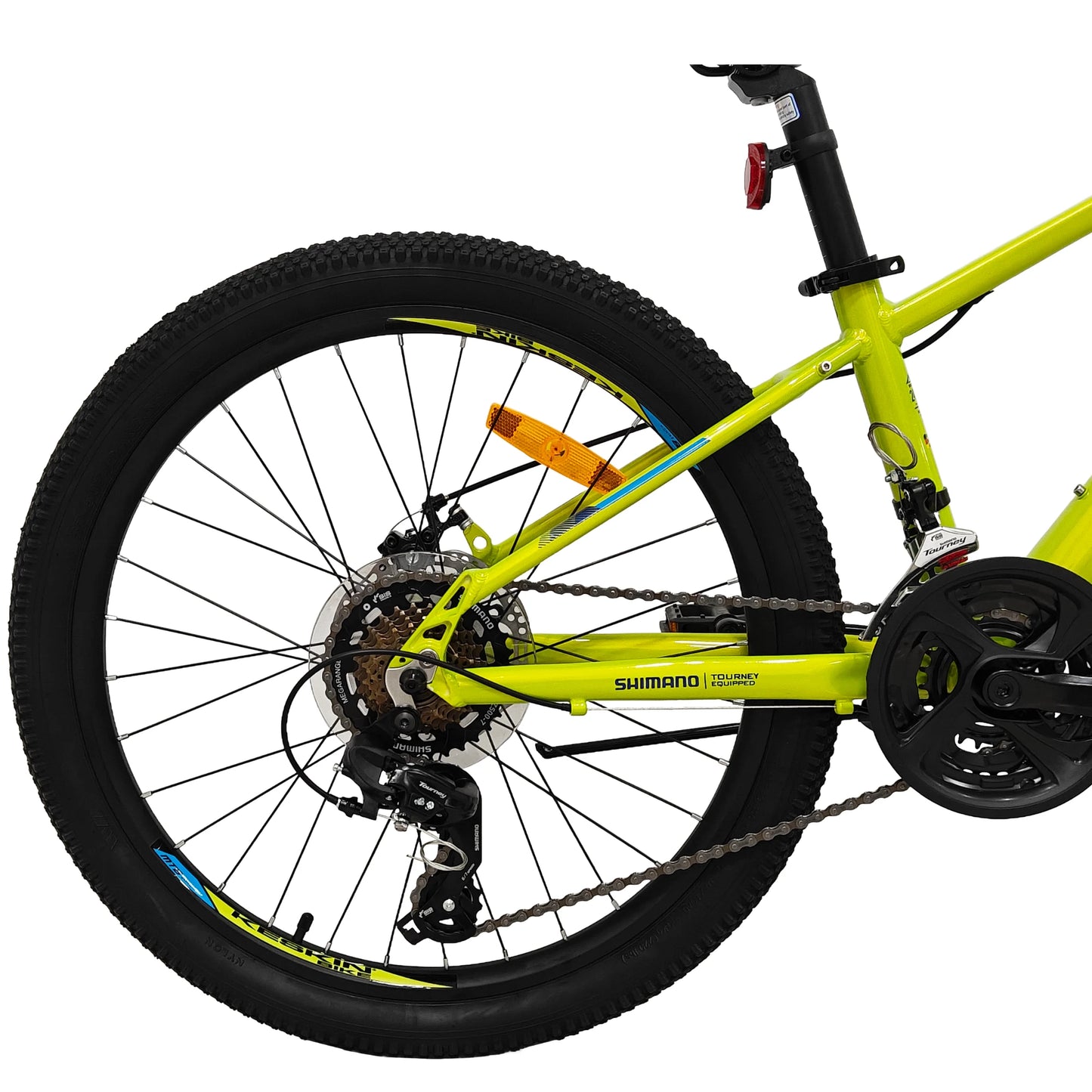 kinderfahrrad-mountainbike-neon-green-24-zoll-antrieb-kassette-kette-ansicht-keskin-bike-mtb-gelaendefahrrad-deutschland